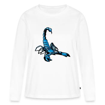 attaqué horoscope Scorpion - T-shirt manches longues Premium bio Femme - blanc - Devant - Julia (174cm)