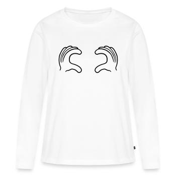 Accès 2 mains saisir seins pincer comics seins sei - T-shirt manches longues Premium bio Femme - blanc - Devant - Julia (174cm)