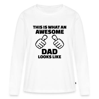 Awesome Dad - T-shirt manches longues Premium bio Femme - blanc - Devant - Julia (174cm)