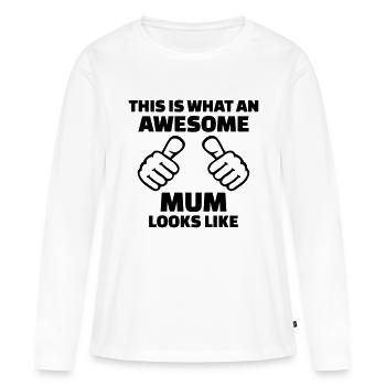 Mutter - Frauen Premium Bio Langarmshirt - Weiß - Vorne - Julia (174cm)
