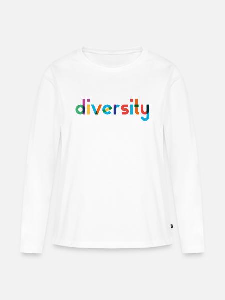 Diversity - Rainbow Typography - Frauen Premium Bio Langarmshirt - Weiß