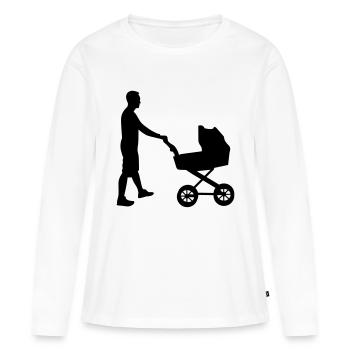 WALKING DAD - Frauen Premium Bio Langarmshirt - Weiß - Vorne - Julia (174cm)
