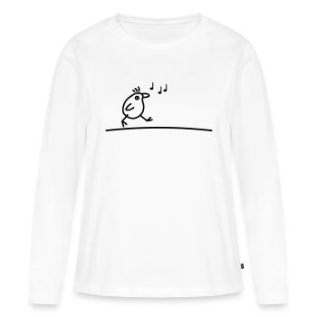 Singender Vogel - Frauen Premium Bio Langarmshirt - Weiß - Vorne - Julia (174cm)