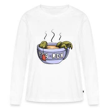 Tea-Rex - Frauen Premium Bio Langarmshirt - Weiß - Vorne - Julia (174cm)