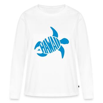 Hawaii - Frauen Premium Bio Langarmshirt - Weiß - Vorne - Julia (174cm)