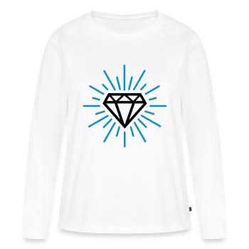 diamant - T-shirt manches longues Premium bio Femme - blanc - Devant - Julia (174cm)