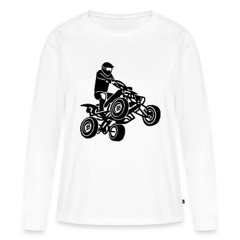 Quad - T-shirt manches longues Premium bio Femme - blanc - Devant - Julia (174cm)