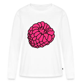 baies de framboise - T-shirt manches longues Premium bio Femme - blanc - Devant - Julia (174cm)