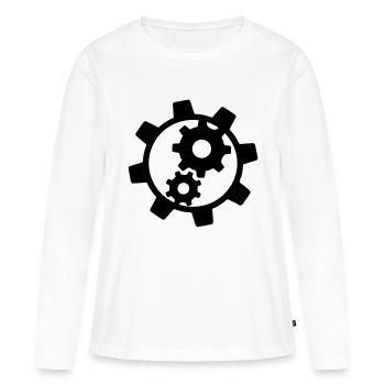cool cogs design engine clockwork turn mechanicall - Women's Premium Organic Long Sleeve Shirt - white - Front - Julia (174cm)