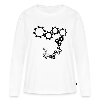 gears machine clockwork turn mechanically - Women's Premium Organic Long Sleeve Shirt - white - Front - Julia (174cm)