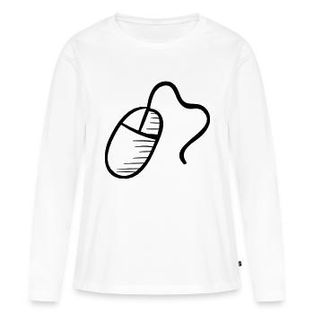 Computer Mouse - T-shirt manches longues Premium bio Femme - blanc - Devant - Julia (174cm)