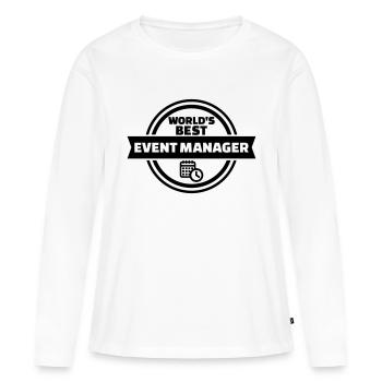 Event Manager - T-shirt manches longues Premium bio Femme - blanc - Devant - Julia (174cm)