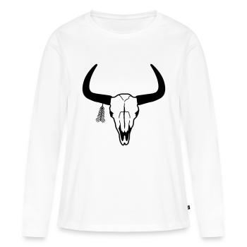 desert skull - Women's Premium Organic Long Sleeve Shirt - white - Front - Julia (174cm)