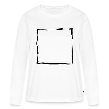 frame square edging square square brush lini - Women's Premium Organic Long Sleeve Shirt - white - Front - Julia (174cm)