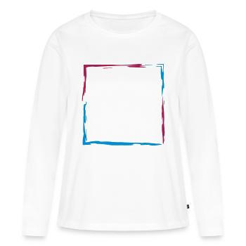 colorful frame square border square square pins - Women's Premium Organic Long Sleeve Shirt - white - Front - Julia (174cm)