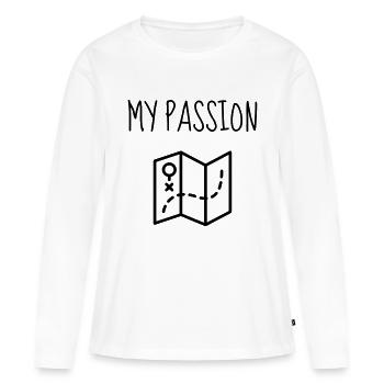 Orienteering / Orienteer / Course d'Orientation - T-shirt manches longues Premium bio Femme - blanc - Devant - Julia (174cm)