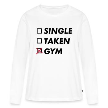 single taken gym - Frauen Premium Bio Langarmshirt - Weiß - Vorne - Julia (174cm)