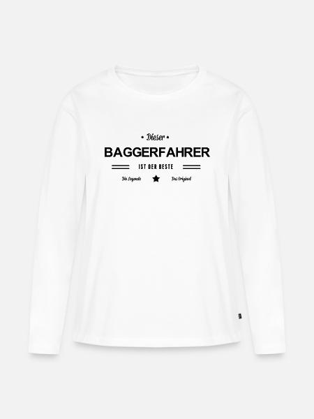 Bester Baggerfahrer - Frauen Premium Bio Langarmshirt - Weiß