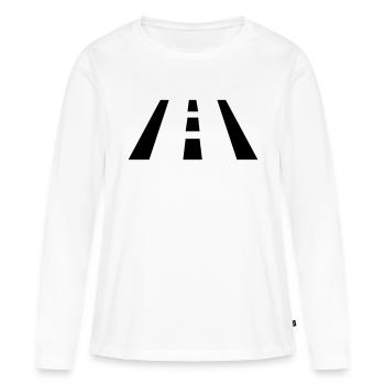 Route - T-shirt manches longues Premium bio Femme - blanc - Devant - Julia (174cm)