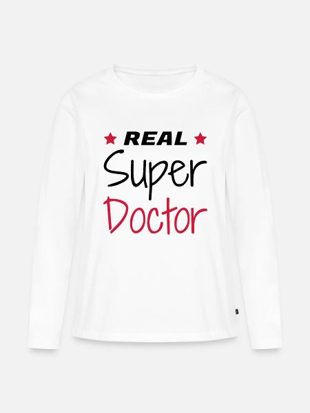 Arzt / Medizin / Ärztin / doctor - Frauen Premium Bio Langarmshirt - Weiß
