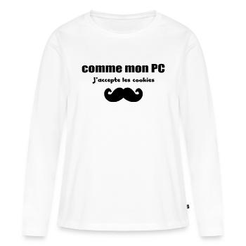 comme mon pc - T-shirt manches longues Premium bio Femme - blanc - Devant - Julia (174cm)