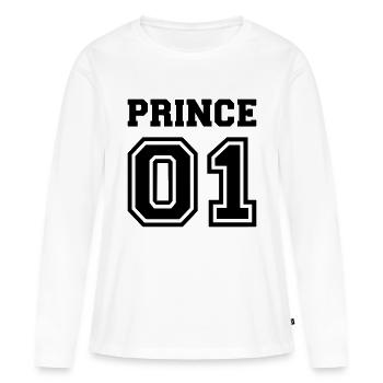 Prince - T-shirt manches longues Premium bio Femme - blanc - Devant - Julia (174cm)