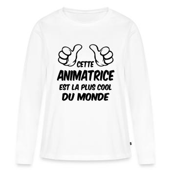 Animateur / Animatrice / Animator / Animador / No - Frauen Premium Bio Langarmshirt - Weiß - Vorne - Julia (174cm)