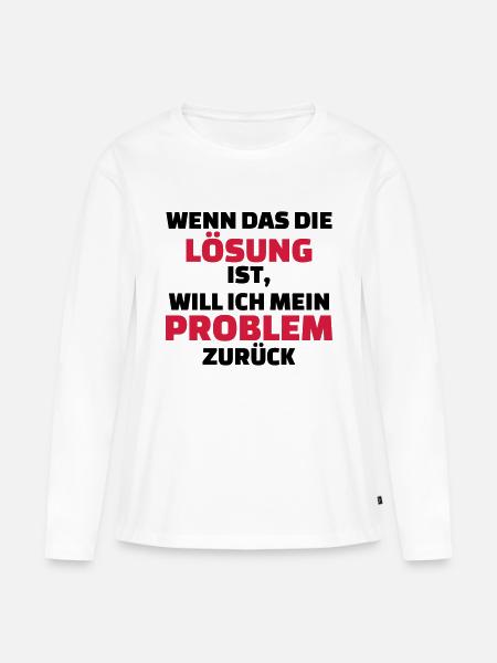 Lösung - Frauen Premium Bio Langarmshirt - Weiß