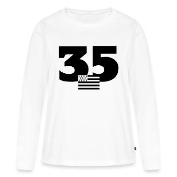 Bretagne / Breton / Bretonne / BZH / Breizh - Frauen Premium Bio Langarmshirt - Weiß - Vorne - Julia (174cm)