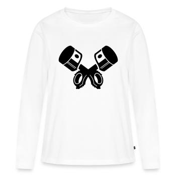 pistons - Women's Premium Organic Long Sleeve Shirt - white - Front - Julia (174cm)