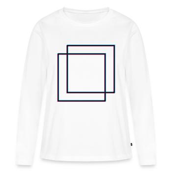 2 squares square - Women's Premium Organic Long Sleeve Shirt - white - Front - Julia (174cm)