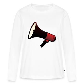 porte voix haut parleur megaphone - T-shirt manches longues Premium bio Femme - blanc - Devant - Julia (174cm)