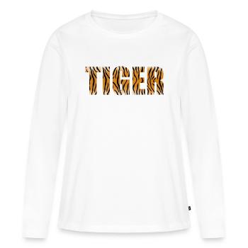 Conception de tigre - T-shirt manches longues Premium bio Femme - blanc - Devant - Julia (174cm)