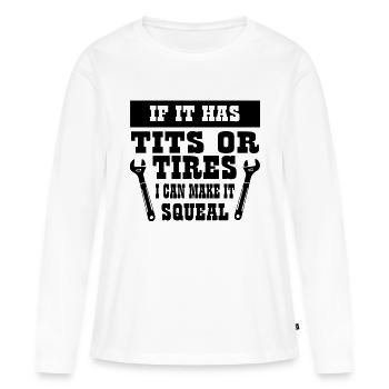 Voiture voiture - T-shirt manches longues Premium bio Femme - blanc - Devant - Julia (174cm)