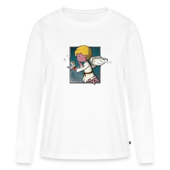 Ange gardien - T-shirt manches longues Premium bio Femme - blanc - Devant - Julia (174cm)