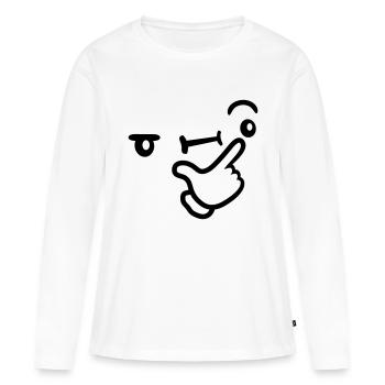 Le visage réfléchi - T-shirt manches longues Premium bio Femme - blanc - Devant - Julia (174cm)