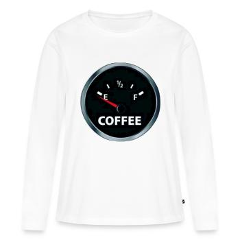 Carburant de café - T-shirt manches longues Premium bio Femme - blanc - Devant - Julia (174cm)