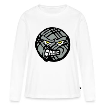 petanque face cartoon feroce - T-shirt manches longues Premium bio Femme - blanc - Devant - Julia (174cm)