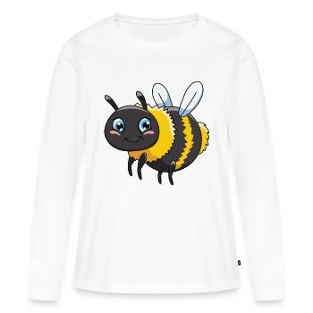 Bourdon - T-shirt manches longues Premium bio Femme - blanc - Devant - Julia (174cm)