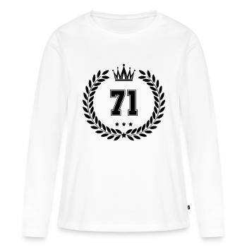 wappen 71 - Frauen Premium Bio Langarmshirt - Weiß - Vorne - Julia (174cm)