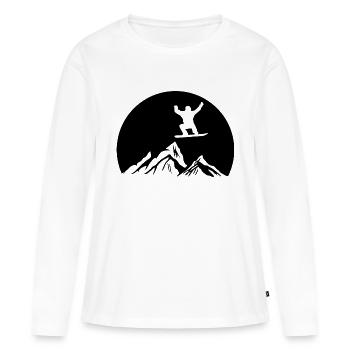 Snowboard Snowboarder - Frauen Premium Bio Langarmshirt - Weiß - Vorne - Julia (174cm)