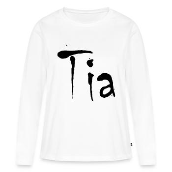 tia - Frauen Premium Bio Langarmshirt - Weiß - Vorne - Julia (174cm)