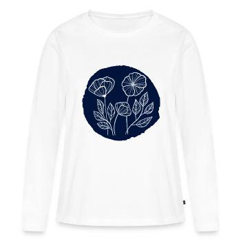 Coquelicots tache - T-shirt manches longues Premium bio Femme - blanc - Devant - Julia (174cm)