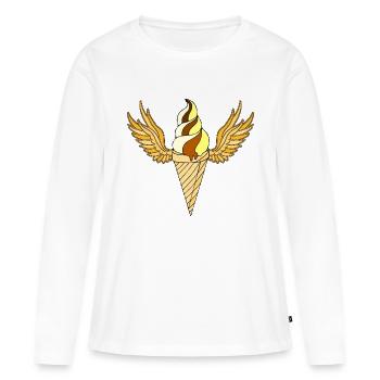 Eis - Frauen Premium Bio Langarmshirt - Weiß - Vorne - Julia (174cm)