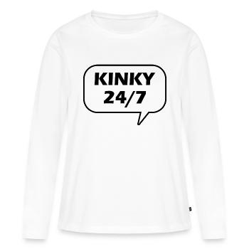 texte kinky vingt-quatre sept - T-shirt manches longues Premium bio Femme - blanc - Devant - Julia (174cm)