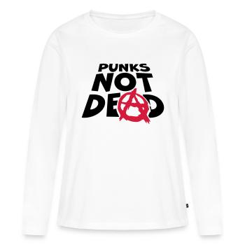 punks not dead quote - Women's Premium Organic Long Sleeve Shirt - white - Front - Julia (174cm)