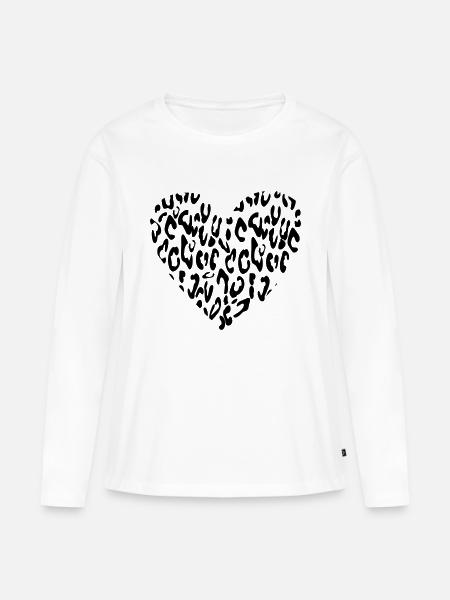 Leo Herz - Frauen Premium Bio Langarmshirt - Weiß