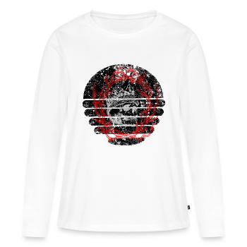 sugar skull and fire - Women's Premium Organic Long Sleeve Shirt - white - Front - Julia (174cm)