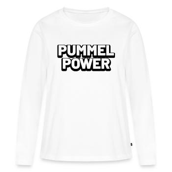 pummel power - Frauen Premium Bio Langarmshirt - Weiß - Vorne - Julia (174cm)