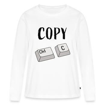 Ctrl C Copy - Women's Premium Organic Long Sleeve Shirt - white - Front - Julia (174cm)